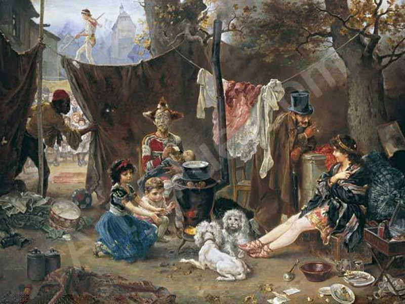 1866-Rudolf Trache - Una famiglia del circo dietro le quinte